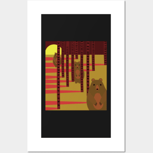 Bears hiding in the woods Posters and Art